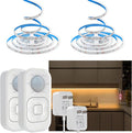 DGD Under Cabinet Lights - Plug-in Motion Sensor LED Strip Lights Indoor with UL FCC Approved Adapter, Dimmer and Timer for Kitchen Cabinet, Stairway, Bedroom 2 Pack