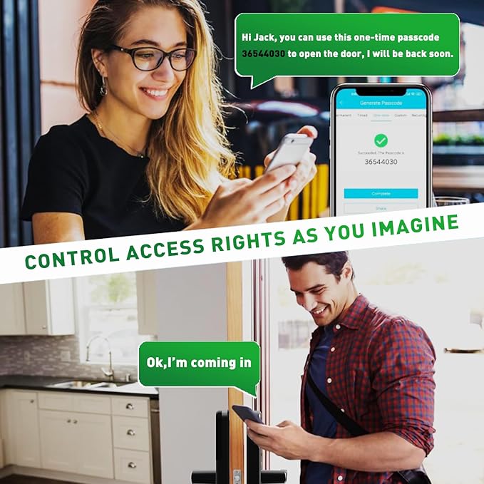 Smart Door Lock with Handle: Olumat Keyless Entry Door Lock with WiFi Gateway-Fingerprint Lock with Door Sensor -Smart Locks for Front Door with Keypad