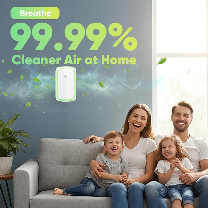 Plug In Air Ionizers Negative Ion Technology Air Purifier for Home & Office, Quiet Negative Ion Air Freshener for Small Rooms, Bedrooms, Living Rooms, 4-Pack