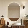 LAIYA 24V Full-Power Oval LED Bathroom Vanity Mirror,36X22inch Frameless Backlit Mirror with Light, Smart Anti-Fog Waterproof Mirror with Memory Function Dimmable Lighted Mirror