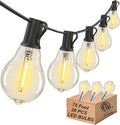 DAMAING Outdoor string lights 75FT Waterproof patio string lights with 38 Shatterproof Dimmable A39 LED Bulbs, 2FT bulbs apart Connectable Outdoor Lighting for Backyard Garden Bistro and Balcony 2200K