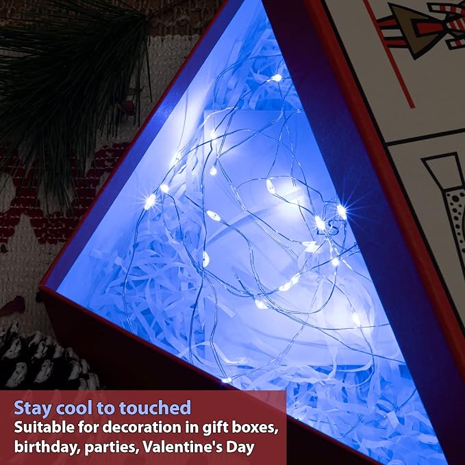 HXWEIYE 12 Pack Fairy Lights Battery Operated, 7ft 20LED Mini Twinkle String Light for Mason Jar DIY Wedding Table Centerpieces Party Bedroom Christmas (Blue)