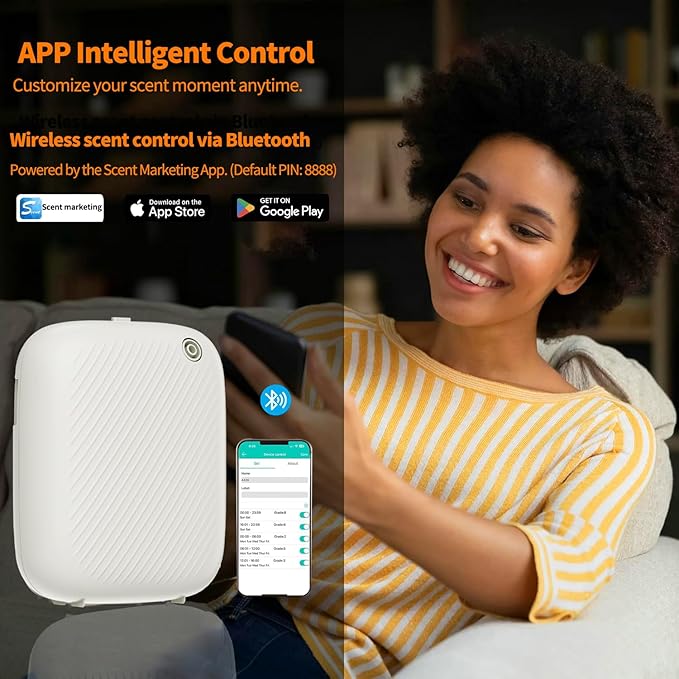 Smart Scent Air Machine Pro for Home, Waterless Essential Oil Diffuser, 400ML Diffuser with 100ML White Tea Essential Oil for Large Room and Commercial Use, Cover Up to 2000 Sq.Ft