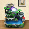 Waterfall Lamp, Water Fountain Indoor Relaxation Waterfall Bonsai Desktop Ornament with LED Light, Zen Meditation Home Office Bedroom Atomizing Humidifier Desk Decoration