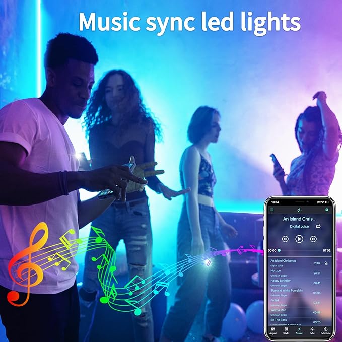 300ft Outdoor LED Strip Lights Waterproof,IP68 Outside Led Light Strips Waterproof,Color Changing with App/Remote Control,Music Sync RGB Outdoor Led Rope Lights for Bedroom（2 Rolls of 150ft）