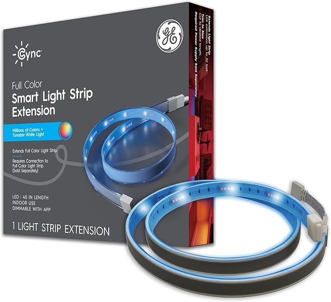 GE Cync Direct Connect LED Smart Light Strip Extension, Color Changing Strip Light, 40 Inch Extension ONLY
