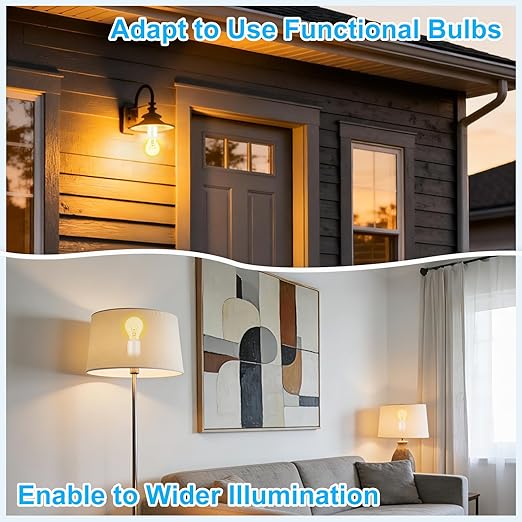 Remote Control E26 E27 Light Bulb Socket Adapter,GreenCyle Wireless Light Switch and 3 Standard Medium Base Lamp Socket Extender 2.3"(5.8cm),Screw-in,Max 500W,No Wiring Needed,500ft RF Range,for Lamp