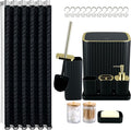 Bathroom Accessories Set-23Pcs Set, Complete Bathroom Decor, Bathroom Set with Shower Curtain & Liner Sets, Trash Can, Soap Dispenser,Modern Bath Essentials (Black, Bath Set+Shower Curtain&Liner Set)