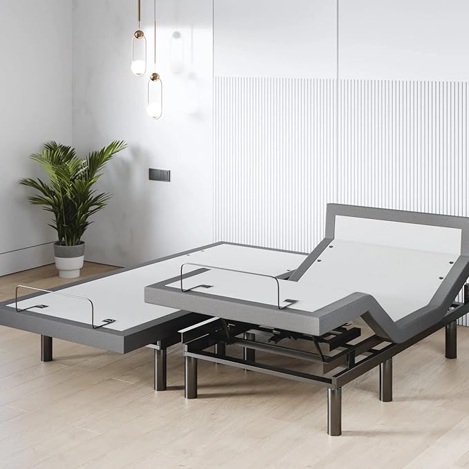 Sven & Son Harmony Adjustable Bed Base, Head and Foot Lift, Massage, Under-Bed Lights, USB, Memory, Zero Gravity Smart Frame - Split King