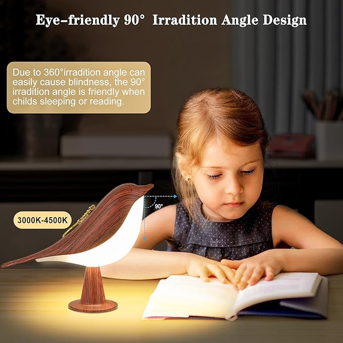 Small Cordless Birds Lamp, Touch Night Light with 3 Color Temperature/Dimmer Brightness/Touch Sensor/Aroma Diffuser, Rechargeable Battery Hummingbird Lamp for Kids, Bedside, Small Place