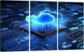 LSIUHWUWI Large Canvas Wall Art Transfer and Storage of Big Data on the Internet Picture Posters, AI Pictures Print on Canvas Wall Art for Office Wall Decor Framed Ready to Hang 20x40inchx3