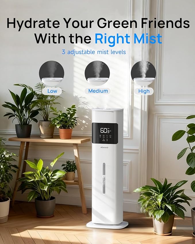 Warm & Cool Mist Humidifiers for Bedroom 500 sq ft, 2.1Gal/8L Top-Fill Humidifier Large Room with Essential Oil Diffuser, Large Room Humidifiers for Home Baby Nursery Office Plants, White