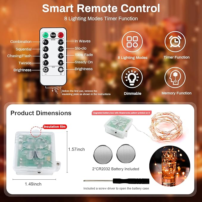 ZGWJ 6 Pack Fairy Lights Battery Operated with Remote, 7ft 20 LED Mini Fairy String Lights with Timer 8 Lighting Modes Waterproof for Halloween Christmas Tree DIY, Parties, Bedroom Decorations Orange