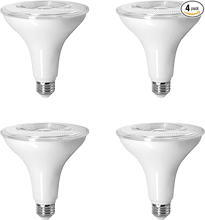 Sylvania Dusk to Dawn PAR38 LED Light Bulb with Auto On/Off Light Sensor, 120W=14W, 1250 Lumens, 5000K, Daylight - 4 Pack (41364)