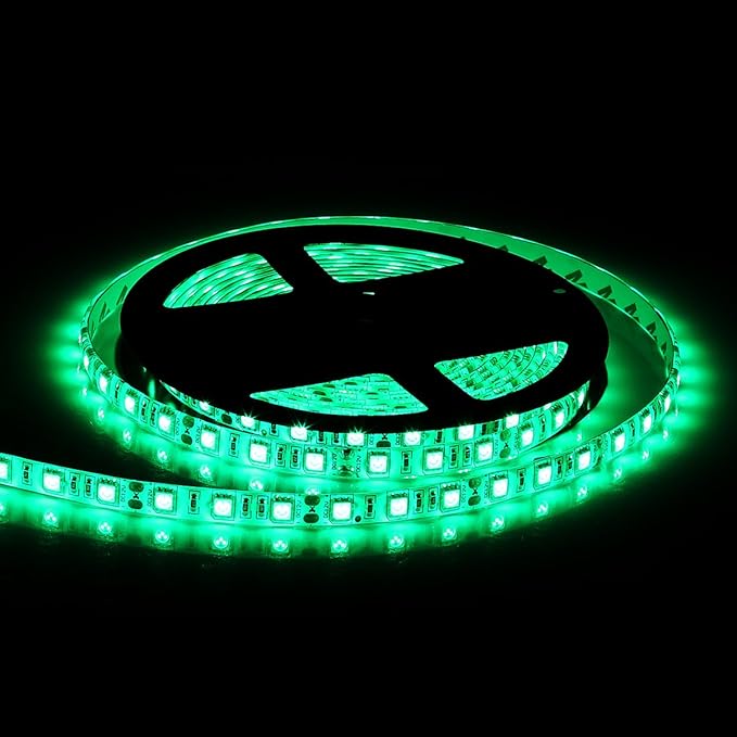 SUPERNIGHT Green LED Light Strip, 16.4ft Bright Green LED Tape Lights, 300 Units SMD 5050 LEDs, IP65 Waterproof Flexible Rope Lights for Room, Kitchen, Under Cabinet Lighting, Party
