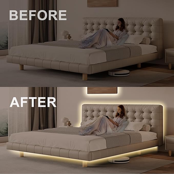 6.56ft Smart COB LED Strip Light, Tunable White 2700K-6500K Dimmable Bright WiFi Led COB Light Strip Compatible with Alexa and Google, White CCT COB Led Light for Kitchen Cabinet, Room