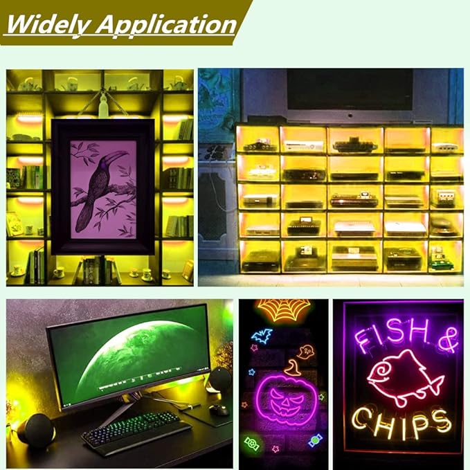 Ourbest EL Wire Lights Battery Powered, Wearable Led Wire Lights 5in1 neon String Light,DIY neon Sign kit Stay/Slow/Fast Flash Party Decoration 1M Yellow