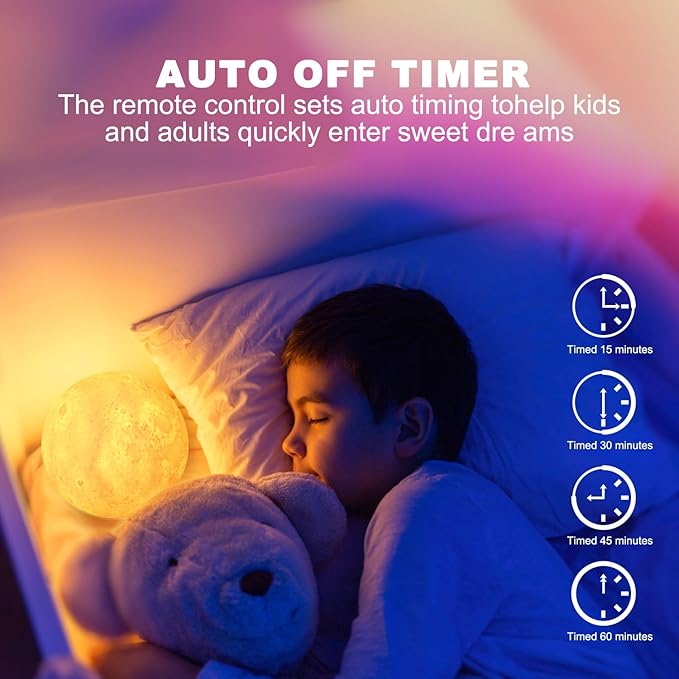 Moon Lamp Upgrade 16 Colors, Moon Light Gifts for Girls Boys Kids Women Birthday, Teen Gifts Trendy Stuff, Cool Astronomy Gifts, Shelf Decor, Remote & Touch Control Moon Night Light, Diameter 4.8 inch