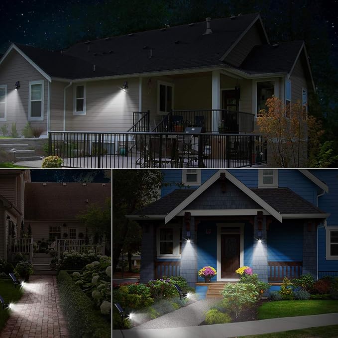 URPOWER Solar Lights Outdoor, 2-in-1 Solar Spot Lights Waterproof with 2 Lighting Modes, Adjustable Solar Powered Spotlights Auto On/Off Landscape Lights for Yard Garden Pathway, 2 Pack (Cool White)