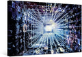 Futuristic CPU Canvas Wall Art CPU Concept Virtual Reality for Living Room Digital Cyber Space Wall Art for Living Room Picture for Bedroom Office Decor Artwork Framed Easy to Hang 16X24 INCH