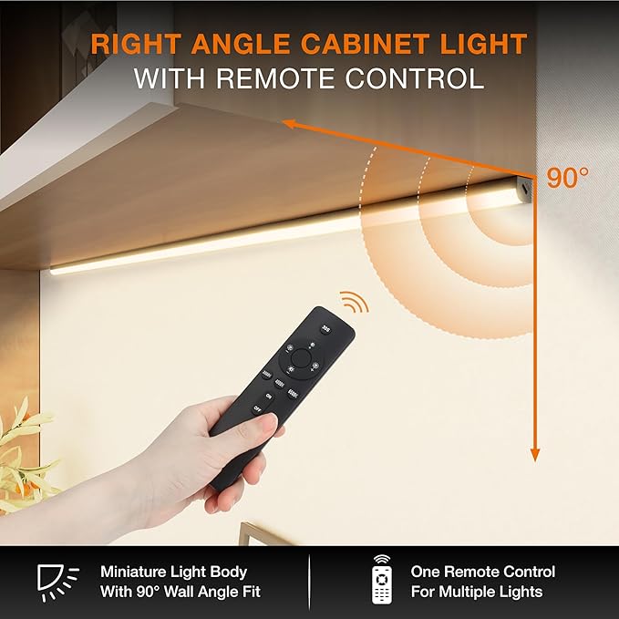 Under Cabinet Lights Remote Control, Magnetic Dimmable Closet Lights,USB Rechargeable Wireless LED Shop Light,Ceiling and Under Counter Lights for Kitchen (Black, 80CM-2 Pack)