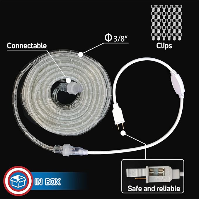 Russell Decor 80ft Patriotic Rope Lights for Patriotic 4th of July Memorial Day Decor Party Outdoor House Decorative RV Camping Lighting Trees Patio Deck Flexible Lights (Red White Blue)