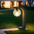 Solar Post Lights Outdoor, Waterproof Pole Light Dusk to Dawn, Remote Control 3 Lighting Modes LED Solar Lamp Exterior Pillar Lantern Acrylic Globe Shade for Porch Garage Garden Pathway