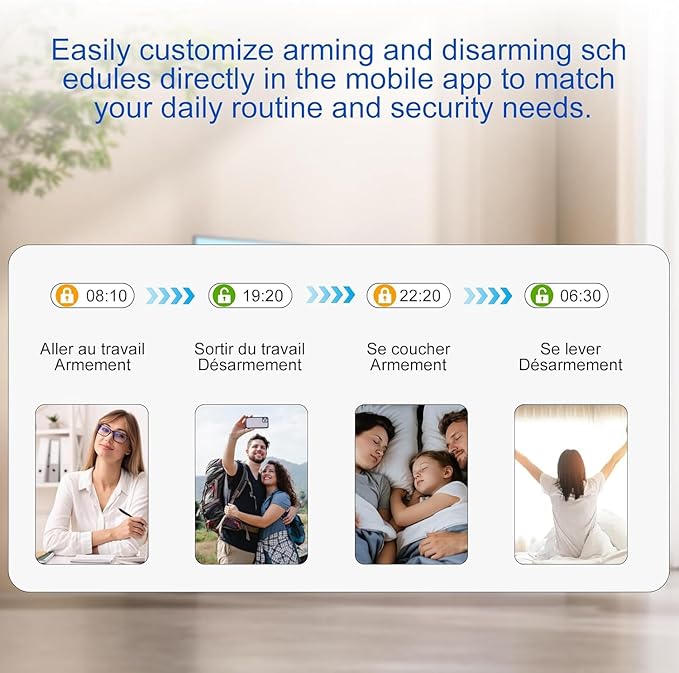 WiFi Wireless Alarm System for Home Security - 24/7 Protection Smart Home Devices 4.3" Touch Screen, GSM/4G+WiFi, App Instant Alerts, No Monthly Fee, Alexa Compatible for Villa, Kids Safety (8 pcs)