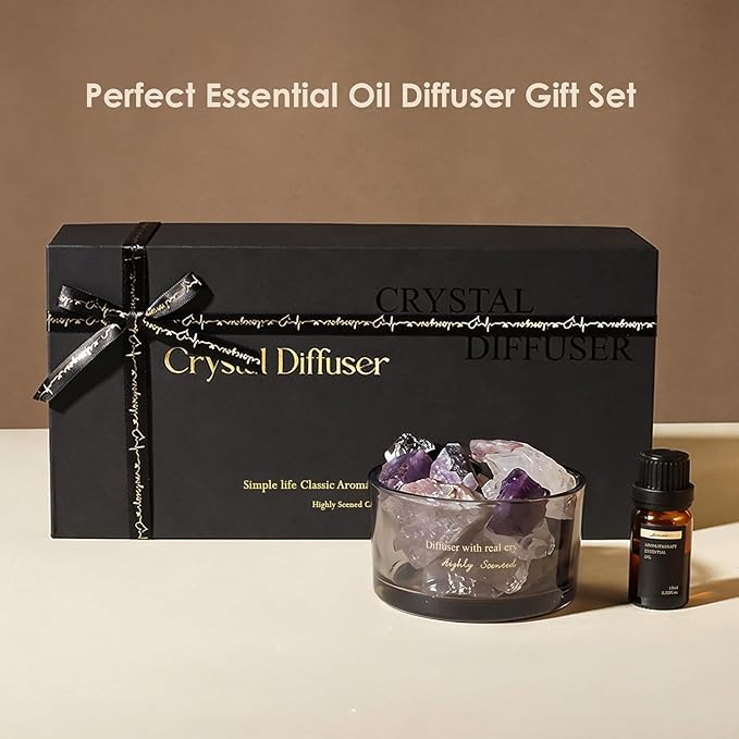 Aroma Stone Passive Diffuser with Essential Oils for Home, Bathroom, Office | Room Scent | Home Decor & Fragrance, Elegant Gift Packaging(Lavender Scent)