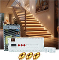 Motion Sensor LED Stair Lights Indoor, Intelligent Stair Case Lights Kit 12 Stairs 40 Inch Interior Step Lights Strip for Stairway (3000K Warm White Staircase Lighting)