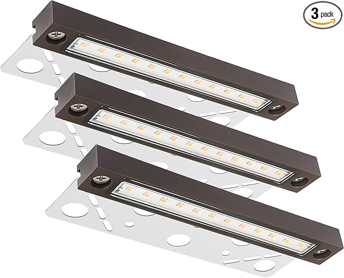 GKOLED 6.8 Inches LED Hardscape Lights, Low Voltage Retaining Wall Light Waterproof, 12V AC/DC Landscape Lighting, 1.5W 2700K, Classic Step Lights Outdoor, Die-cast Aluminum Housing (Pack of 3)