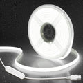 Aclorol 5V COB LED Strip Light 6000K Cold White Waterproof IP67 Dimmable 20FT LED Rope Lights with Timer 8mm Width for Bedroom Kitchen Balcony Railing Pergola Indoor Outdoor Lighting Decoration CRI90+