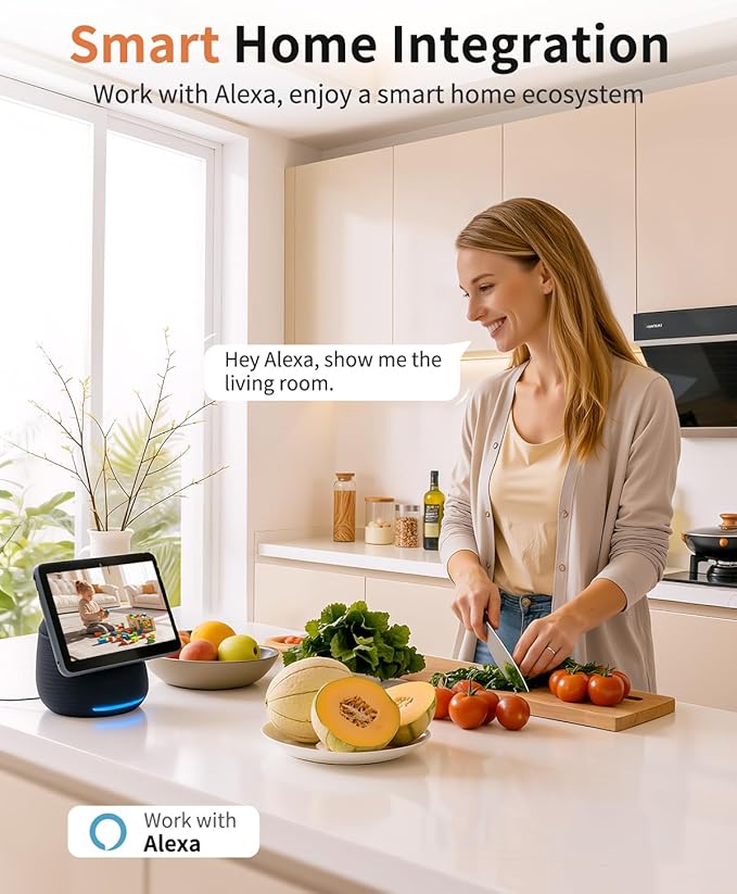 2K Cameras for Home Security, 5G & 2.4G WiFi Security Camera Indoor Outdoor for Baby Pet Dog Cat Nanny, 2-Way Audio, Color Night Vision, Siren, 24/7 Local Recording, IP65, Work with Alexa, K07-4P