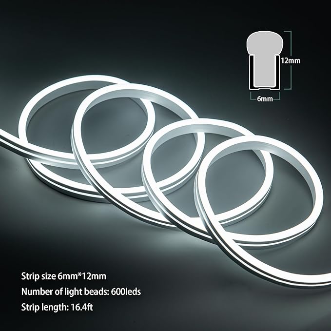 Vanity Lights for Mirror, Hollywood Style Makeup Lights with Dimmer and Power Supply, Waterproof, 16.ft/5M 600 White LEDs Makeup Vanity for Bathroom (Mirror Not Included)