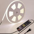 48V Outdoor LED Strip Lights Waterproof, 65.6ft 150W 4000K Natural White Dimmable LED Tape Light Cuttable with Power Supply for Bedroom Ceiling Garden Living Room Commercial House