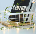 Vigdur 2 Packs Vine String Lights - Tiny Leaf Ivy String Lights with 48 Star Lights Battery Powered Waterproof Fairy Light Indoor Outdoor for Bedroom Party Garden Wall Décor St. Patrick's Day