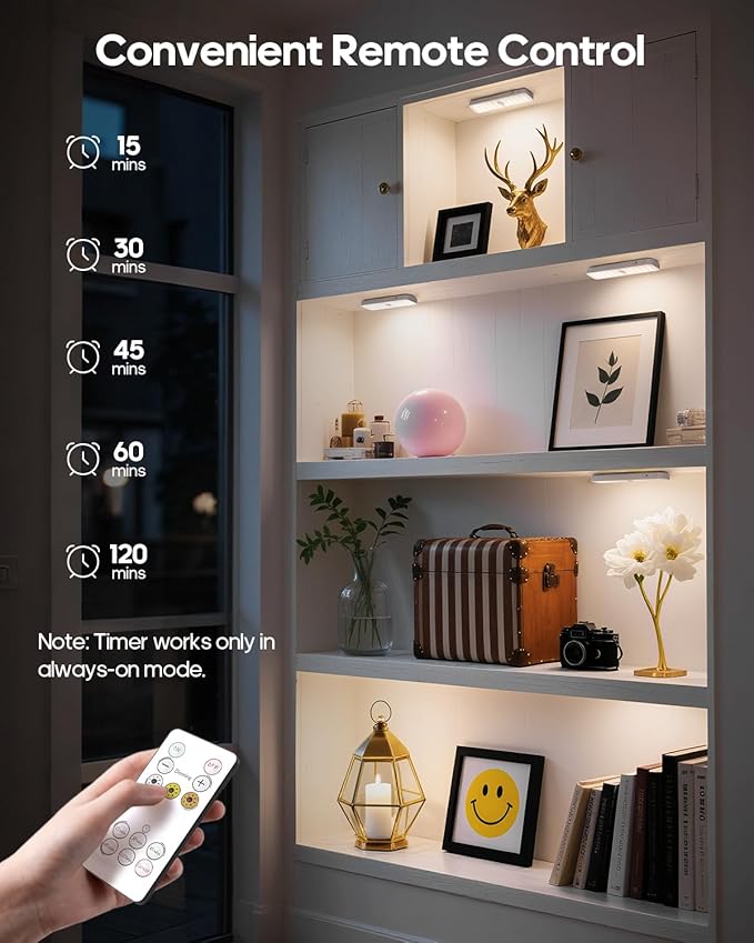 5 Pack Under Cabinet Lighting Wireless, Small 6'' Led Rechargeable Motion Sensor Light Indoor, 3CCT Dimmable Closet Light, Stick on Magnetic Under Counter Light for Pantry, Bookshelf, Stairs
