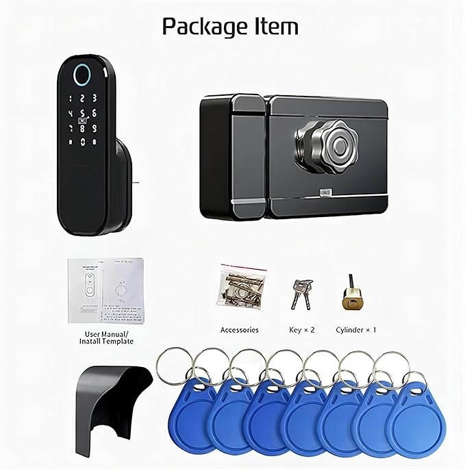 Smart Fingerprint Door Lock, IPX5 Weatherproof, Keyless Entry, TT Lock App Control