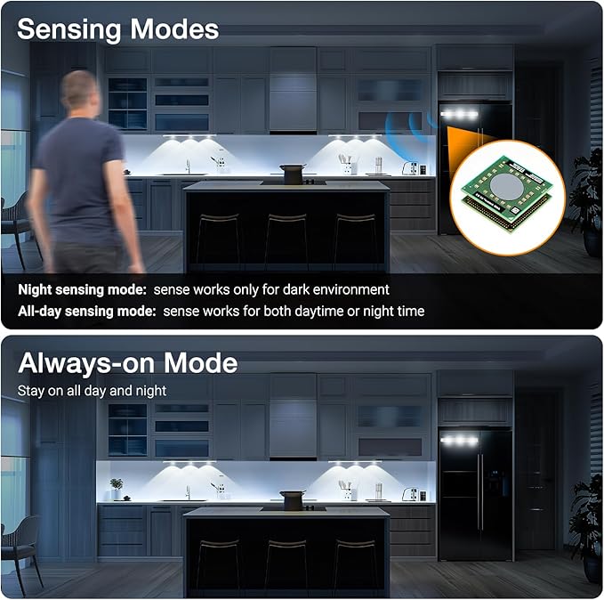 Under Cabinet Light Rechargeable, CT CAPETRONIX Dimable Closet Lights Wireless with 3 Color Temperatures 3 Modes, Battery Operated Under Counter Lights for Kitchen Motion Sensor Light Indoor,17.7 inch