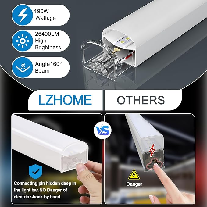Hexagon LED Garage Light: 25 Pack Updated Bigger Size, 26400LM Super Bright Car Detailing Ceiling LED Shop Light for Warehouse Workshop Gym Basement Car Care Wash Room