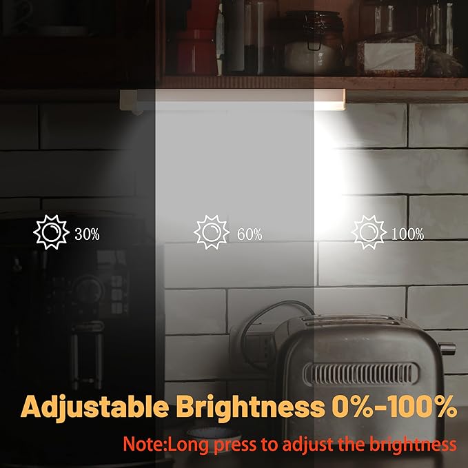 6 Pack Under Cabinet Light,Rechargeable Indoor Wireless Closet Lights for,Stairs Cabinet,Kitchen,Motion Sensor LED Lights with Magnetic 8 inch