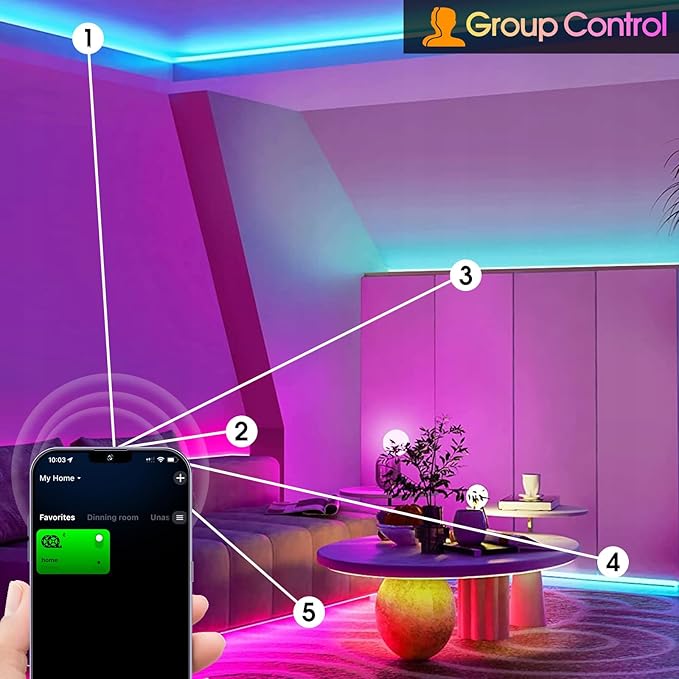 INDARUN 24V RGB COB Led Strip Light 32.8FT/10M, 5760Leds,10mm Width, Flexible Led Tape Light, Smart Led Strip Light Color Changing, Music Sync, Led Strip Lights for Room Decor, TV Backlights