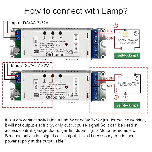 WiFi Electric Linear Actuator Controller, 2 Channel DC12V 24V, Tuya Smart WiFi Relay Switch,Dry Contact Passive Output Switch Compatible with Alexa and Google Home