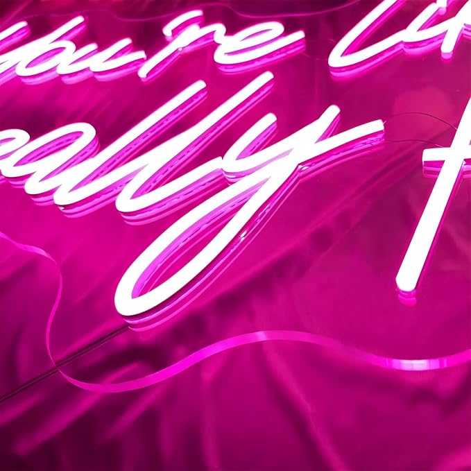 You're Like Really Pretty LED Neon Signs for Wall Decor Neon Wall Art Acrylic LED Lights with Hanging Chain Light Up for Bedroom Decor Graduation Bar Pub Wedding Party 5V USB Powered Dimmable