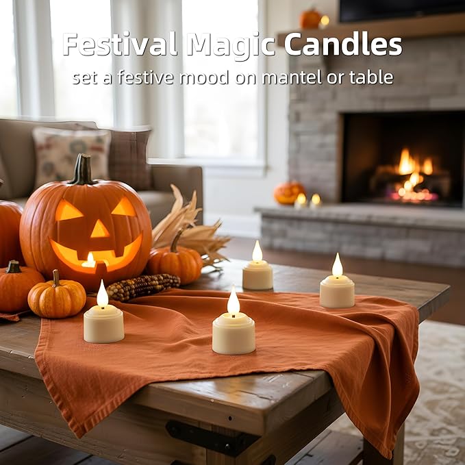 NICEME Rechargeable Flameless Tea Lights with Charging Station, 6pcs LED Tea Lights Candles Battery Operated Tealight Electric Flickering Votive Candles for Wedding Table Centerpiece Holiday Decor