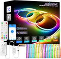 MIWISE RGB Smart IC COB LED Strip Light,20ft Color Chasing Flexible LED Tape Light,WS2811 Addressable RGB Strip with APP Control/Music Mode,Work with Alexa/Google,for Party/Home DIY Lighting Projects
