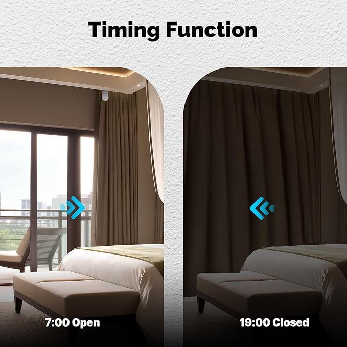 Automatic Curtain Opener, easy to install，with Remote Smart Curtain ，Bluetooth Curtain Robot with App, Voice, Rails Compatible with Alexa, Google Home, Tuya, Smart Life APP (Bluetooth Gateway)