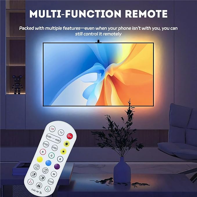 Lumina Pro Tv Immersion Kit,TV Backlight LED 16.4ft - TV Backlight Sync to Screen PC Monitor for 55-65 inch Screens,RGB LED Strip Lights Cuttable with Smart App Control,Game & Music Sync (13Ft)