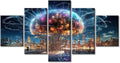 Brain Nervous System Canvas Wall Art for Living Room City Smart Brain Modern Home Decor Human Brain Energy Printed Posters Artwork for Bedroom Office Painting Pictures Ready to Hang (60"Wx32"H)
