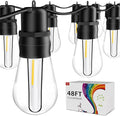 walsport 49FT LED Outdoor String Lights with S14 Shatterproof Plastic Bulbs (15+2 Spare) – ETL Listed IP65 Waterproof Patio Lights for Backyard, Cafe, Garden, Party Outdoor Lighting